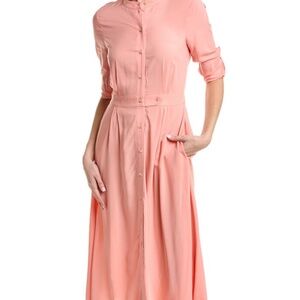 Court & Rowe New With Tags Peach Fuzz Midi SHIRT DRESS Size 6 Button Front